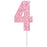 Cake Topper Glitter Pink Number 4