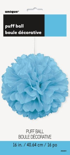 Paper Puff Ball Powder Blue 40cm