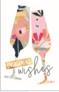 Engagement Wishes Card With Wine Glasses