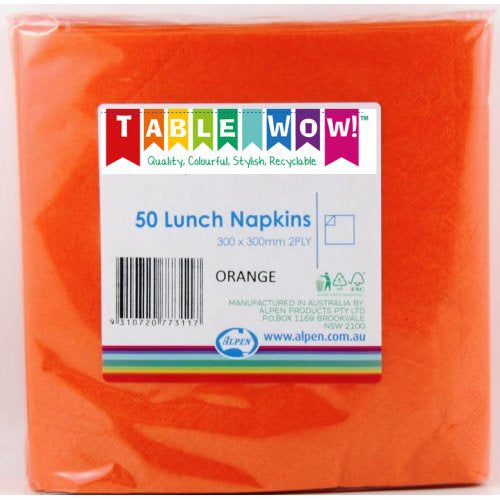 Lunch Napkin Pack 50 - Orange