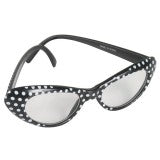60's Glasses Black With White Spots