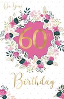 60th Birthday Card Pink