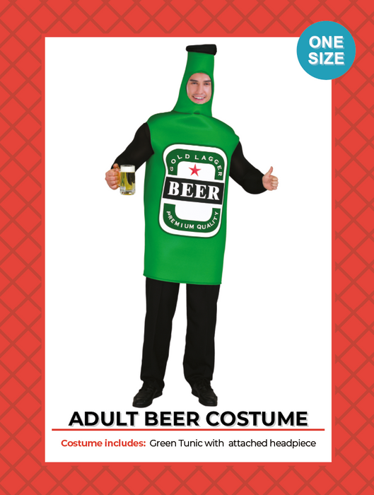 Adult Green Beer Bottle Costume