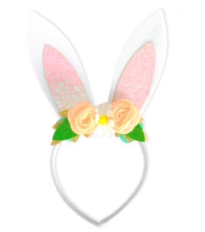 Easter Bunny Headband With Flowers
