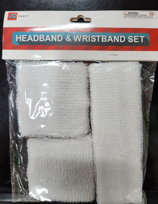 Headband & Wristband Set (White)
