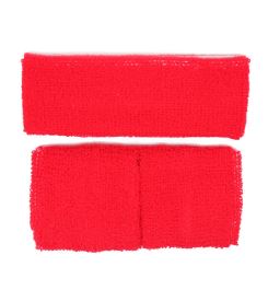 Red Headband and Wristband Set