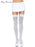 Opaque Thigh High Stockings White with White Bow