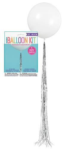 Balloon Kit White With Silver Tassel