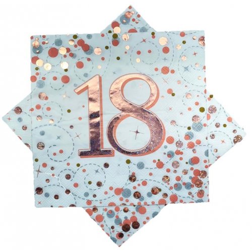 Sparkling Fizz Rose Gold Assorted Aged Napkins 16 Pack