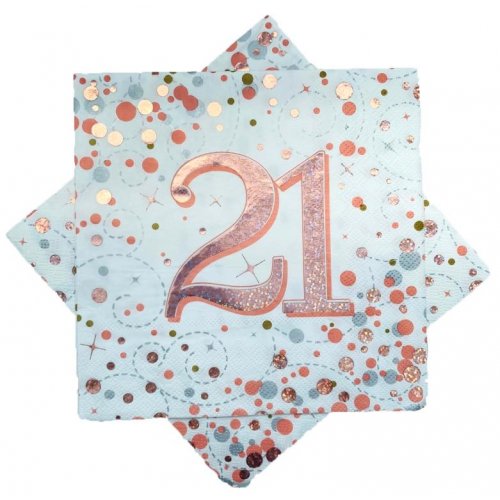 Sparkling Fizz Rose Gold Assorted Aged Napkins 16 Pack