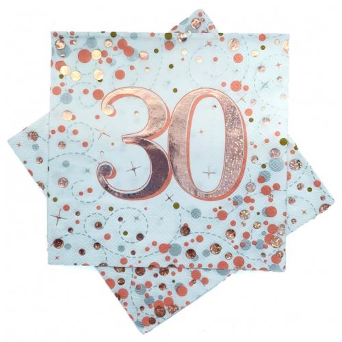 Sparkling Fizz Rose Gold Assorted Aged Napkins 16 Pack