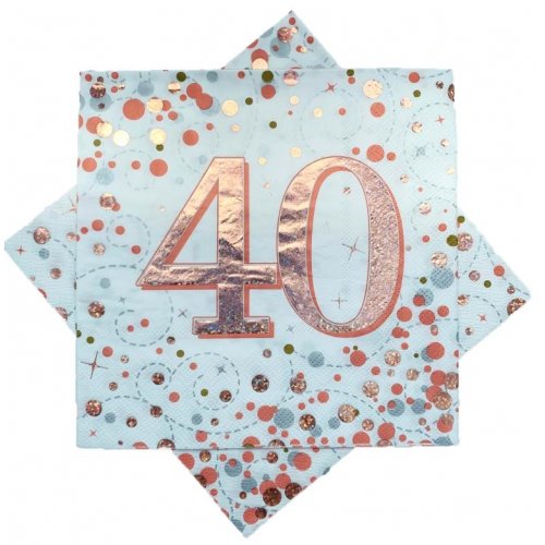 Sparkling Fizz Rose Gold Assorted Aged Napkins 16 Pack