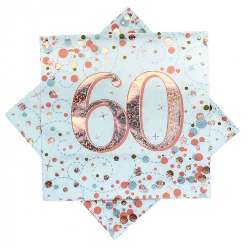 Sparkling Fizz Rose Gold Assorted Aged Napkins 16 Pack