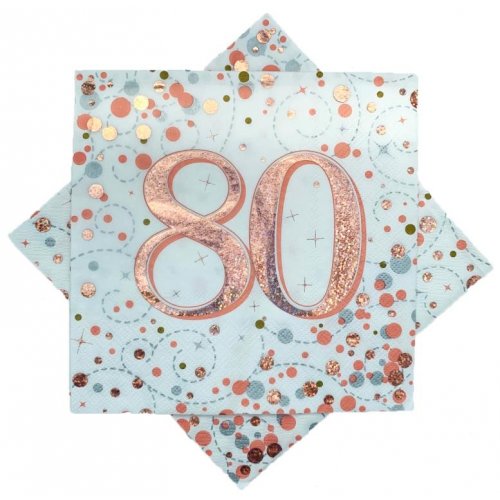 Sparkling Fizz Rose Gold Assorted Aged Napkins 16 Pack