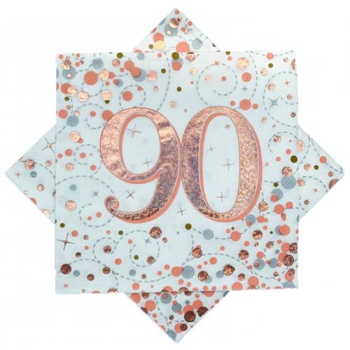 Sparkling Fizz Rose Gold Assorted Aged Napkins 16 Pack