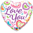 Love You Fuzzy Hearts 18" Foil Balloon