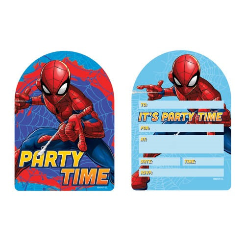 Spiderman Party Invitations 8 pk