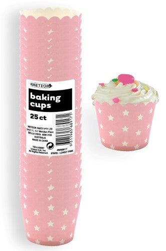 Pastel Paper Baking Cups With Stars - 25 Per Pack