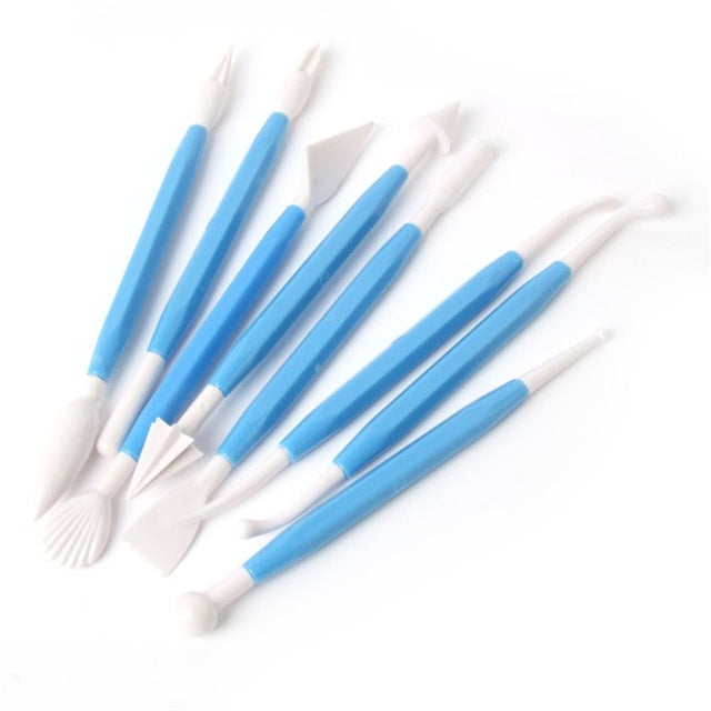 Fondant  Gum Paste Tool Set  8 Piece Modelling Tools Blue