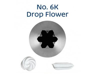 No. 6K Drop Flower Medium Stainless Steel Piping Tip