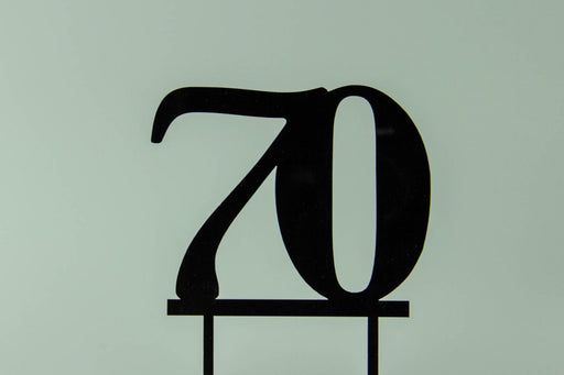 Number 70 Black Acrylic  Cake Topper