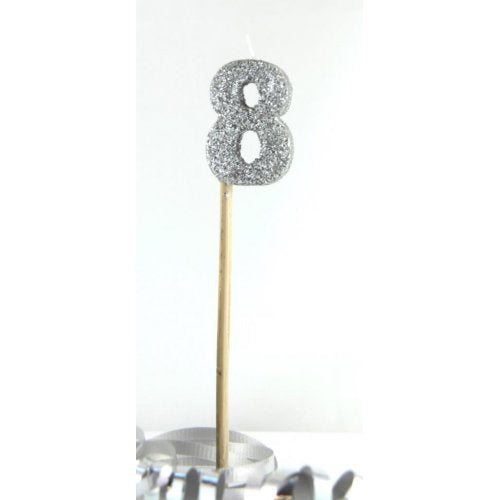 Candle Silver Glitter Large - 8