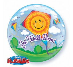 Get Well Soon Kites Bubble Balloon 22''/56cm