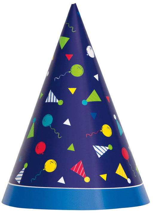 Peppy Birthday Party Hats - 8 Pack