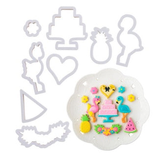 Tropical Flamingo Cookie Cutter Set 8 Pieces