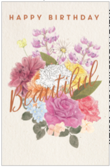 'Beautiful' Botanical Blush Birthday Card