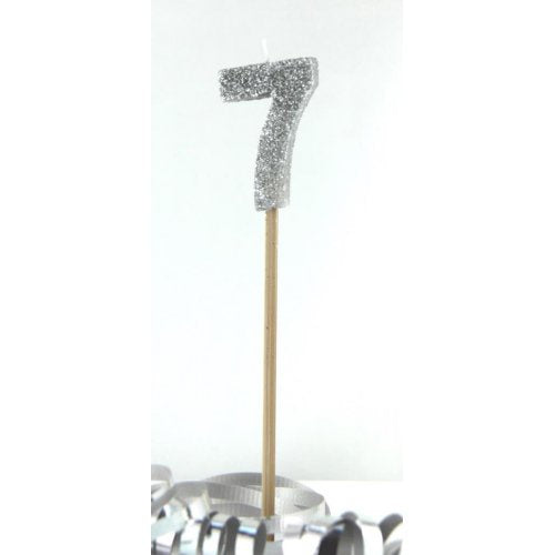 Candle Silver Glitter Large - 7
