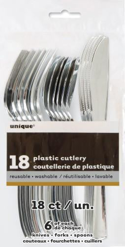 Silver Metallic 18 Assorted Cutlery