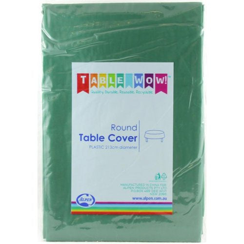 Plastic Table Cover Round - Hunter Green
