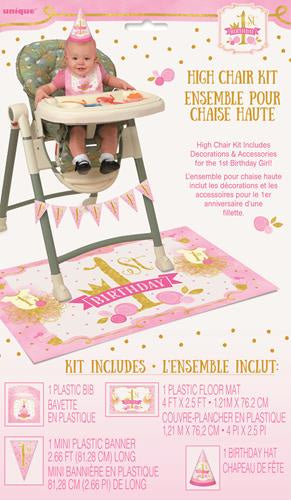 Pink & Gold 1st Birthday High Chair Kit