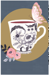 Cup of Tea Blue Moon Greeting Card