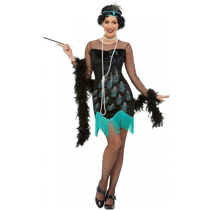 1920's Peacock Flapper Dress