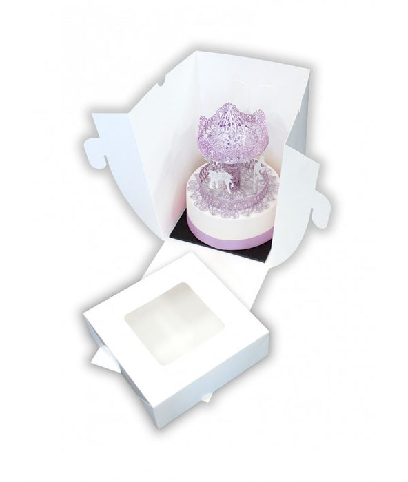 8x8x12 Inch Cake Box With Clear Lid