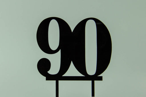 Number 90 Black Acrylic Cake Topper