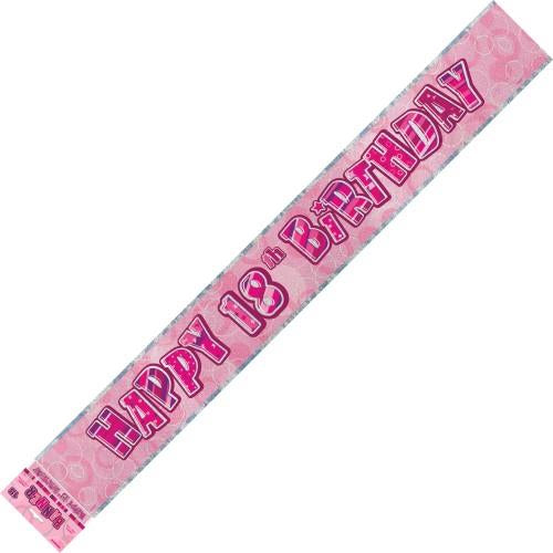 Glitz Pink Foil Banner 18 12Ft