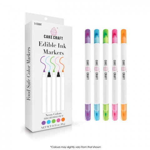 Cake Craft Edible Ink Markers Neon Colours 5 Pack
