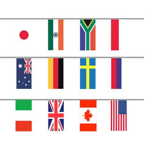 International Flag Party Bunting 3.6m Ea Plastic