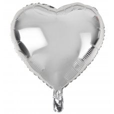 Foil Heart Balloon Silver 18'(40cm)
