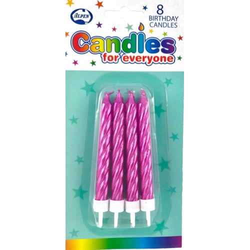 Metallic Pink Jumbo Candles 8 Pack
