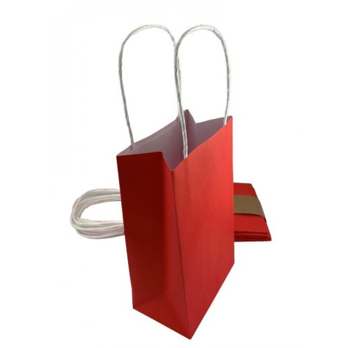 Paper Party Bags Red 5 Pk
