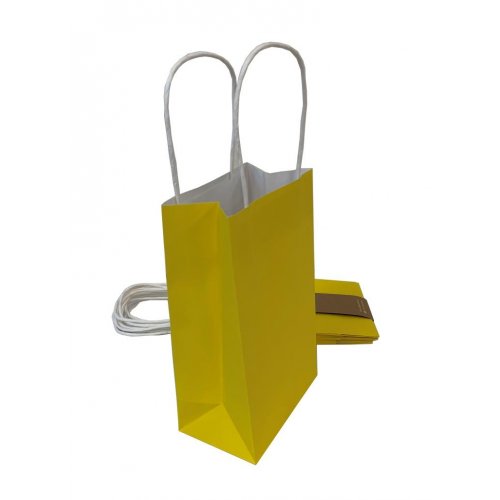 Paper Party Bags Yellow 5 Pk