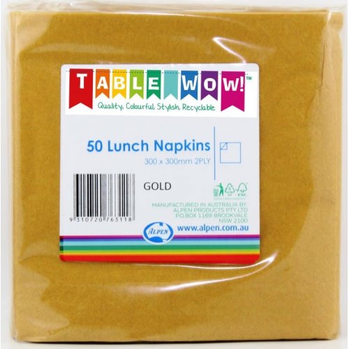Gold Lunch Napkins 50  Pack