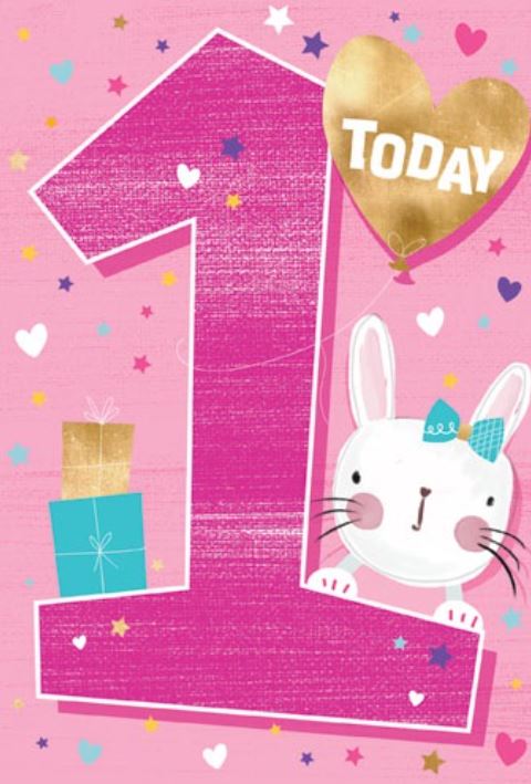One Today Bunny & Present Deluxe Card