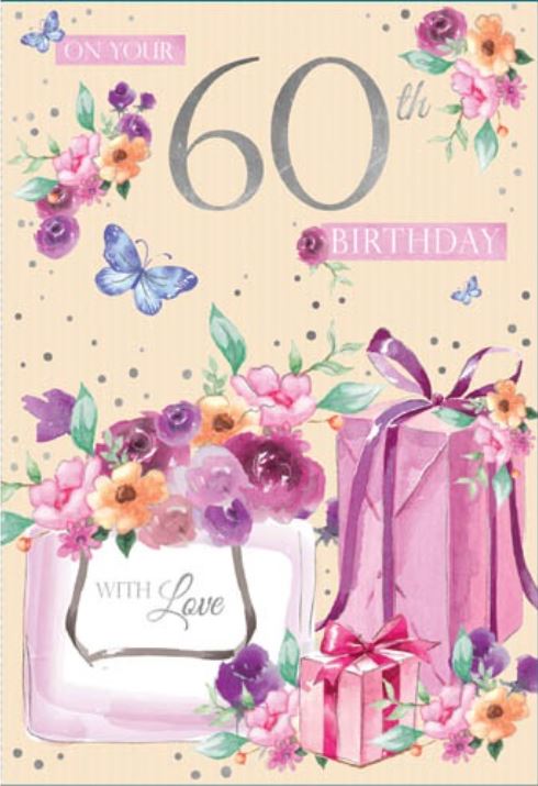On Your 60th Birthday With Love Deluxe Birthday Card