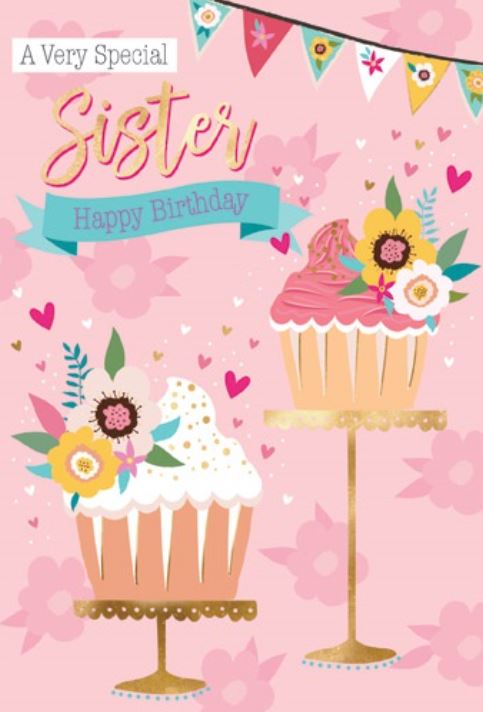 A Very Sister Happy Birthday Deluxe Card