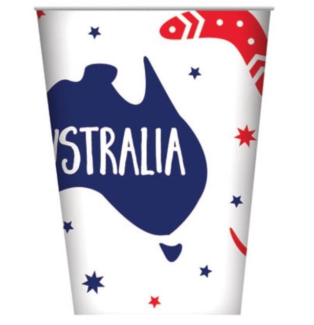 Aussie Flag Paper Cups 6 Pack — Red Fox Party Supplies